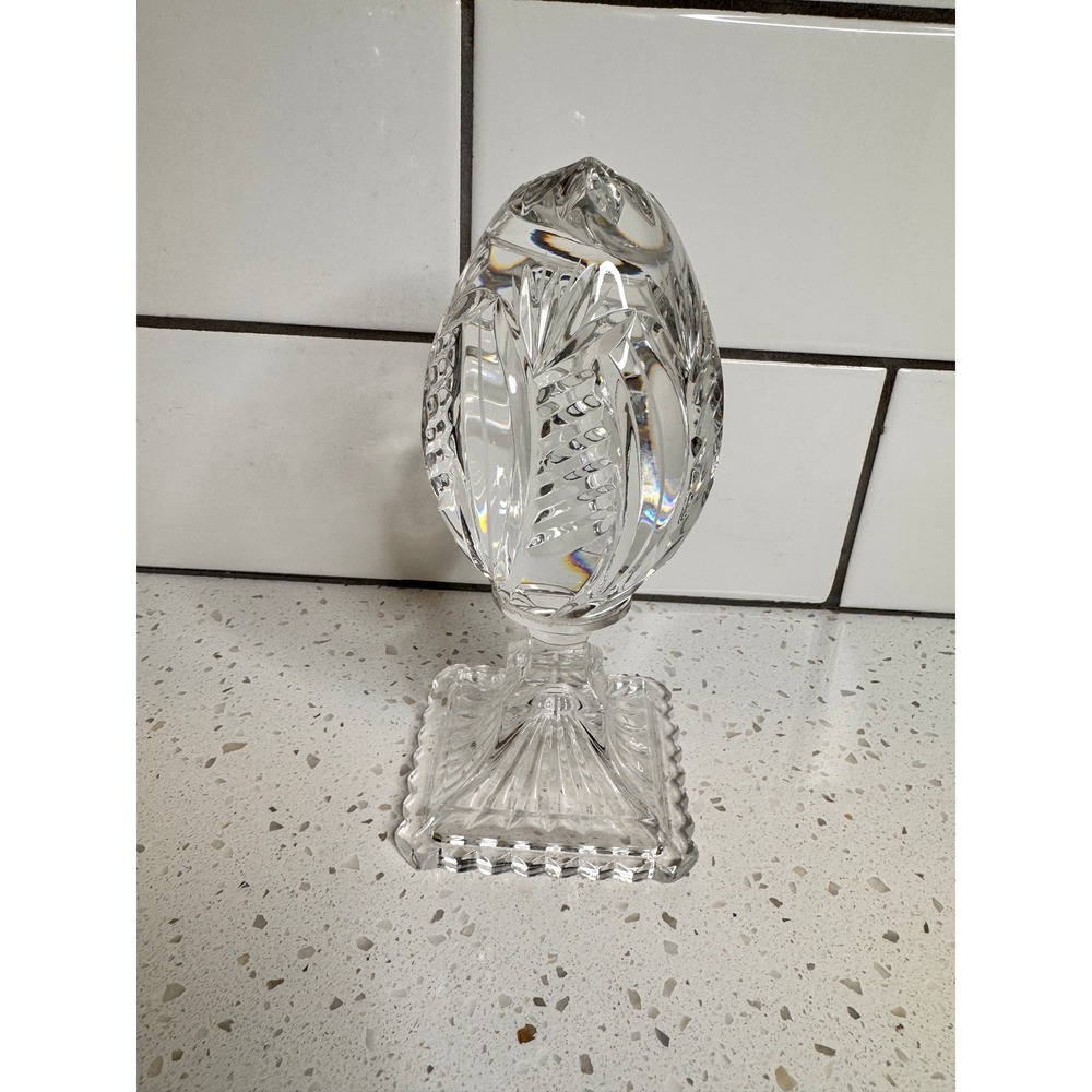 Lead‎ Crystal Egg Figurine Cut Glass Table Decor Paperweight Display Easter